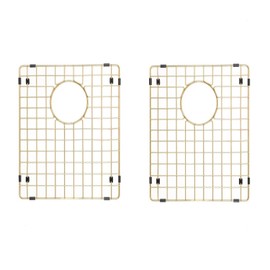 Starstar 50/50 Double Bowl Kitchen Sink Bottom Two Grids, Matte Gold 304 Stainless Steel (15 x 13)