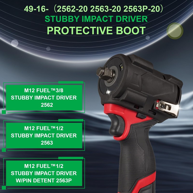 49-16-2563 Stubby Impact Driver Protective Boot for Milwaukee M12 1/2