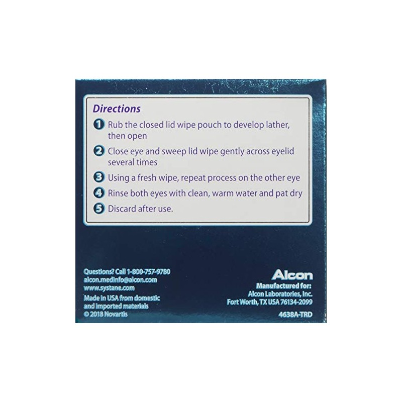 Systane Lid Wipes Eyelid Cleansing Wipes, 30 Count (Pack of