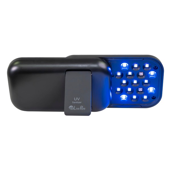 LivePure Portable Handheld Dual UVA/UVC Rechargeable Sanitizer, Black