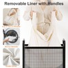 WOWLIVE Rolling Laundry Hamper 2 Section, 100L Laundry Basket with