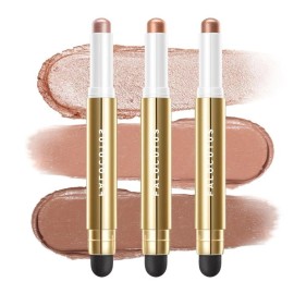 Falocutus 3 PCS Gel Eyeshadow Stick,Cream Matte and Shimmer Eyeshadow Pencil,Waterpr