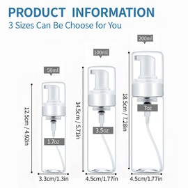 Foam Pump Bottle 7oz 2pcs Foaming Soap Dispenser 200ml Foaming Spray Bottless Travel Foas Pump Bottle Empty Travel Foass Bottles Clear Foams Dispenser for Hand Soap Toiletries Shampoo Lotion