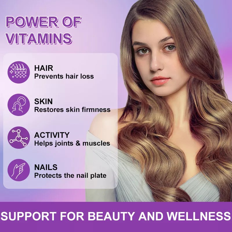 Organic Biotin Collagen Gummies Hair Skin Nails Joints Vitamins Immune