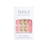Peach Pink Press on Nails Short Square Fake Nails with