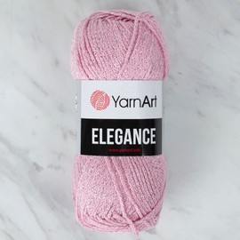 1 Skein YarnArt Elegance Sparkly Yarn,%88 Cotton%12 Metallic, 50 g (1.76 oz), 130 m (142 yd), Yarn Weight 2 : Fine-Sport, Pink - 109