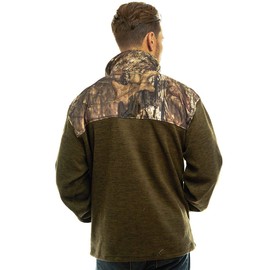 TrailCrest Men's C-Max Full Zip Polar Fleece Jacket, Mossy Oak Break-Up Country Camo Olive Heather - Breakup CountryTM Large