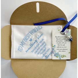 Something Blue for Bride Handkerchief Wedding Gift to Daughter from Mom on Wedding Day, Something Blue Angel Gift, Wedding Bouquet Clip, Wedding Gift for Daughter