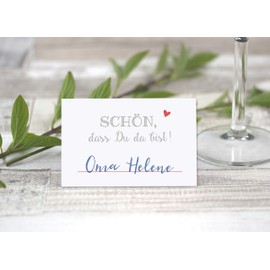 KuschelICH Premium Place Cards "Schön das Du da Bist mit Herz" [German Language]