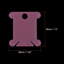 HARFINGTON 200pcs Embroidery Floss Bobbins, 1.5" x 1.4" with Thread Clips Plastic Floss Bobbins Cardboard for Cross Stitch Thread Organizer Holder DIY Craft Sewing Storage, Pink