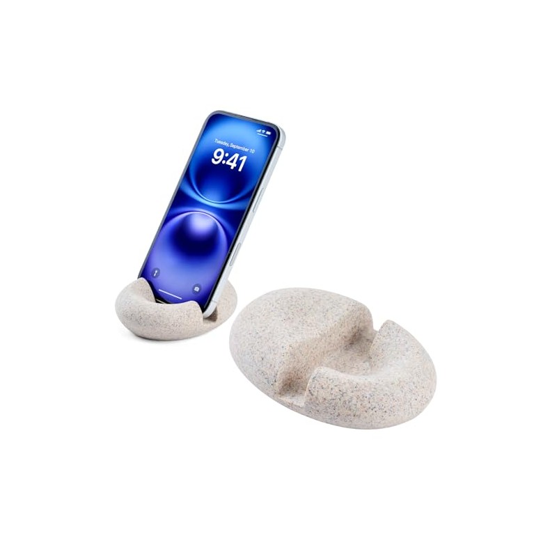 Minimalist Handcrafted Stone Phone Stand for Desk & Office