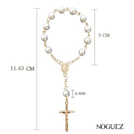 Noguez. Recuerdos de Bautizo, Decenarios Católicos para Recuerdos, Rosarios Católicos, Decenarios para Recuerdos, Recuerditos. (Dorado)