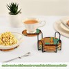 susiyo 6 Pcs Exotic Tiki Pattern Coasters with Holder Absorbent