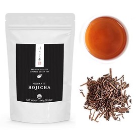 Matcha Konomi Té Verde Orgánico Japonés Hojicha - Cultivar Yabukita - Bolsa de 100 G (3,5 Oz) - Bajo En Cafeína - Hojas Sueltas                       