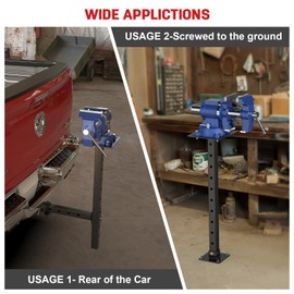 Heavy-Duty Hitch Mount Vise Plate/Bench Grinder Stand Work Table 9.45”x9.45”, Hitch Vise Holder with Adjustable Height, Universal Fit for 2-Inch Receiver