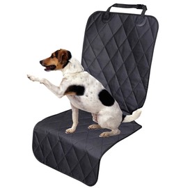 Car Dog Front Seat Cover,Car Seat Covers for Dogs Cats,Car Seat Protector with No-Skirt Design, Car Nonslip Scratchproof Waterproof Washable Pets Front Seats Covers for Cars Trucks SUVs Vans (Black)