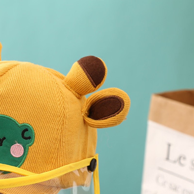Adjustable Baby Sun Hat Cute Cartoon Infant Outdoor Removable Face