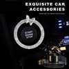 NYTKL Bling Ring Emblem Car Accessories, Crystal Rhinestone Butterfly Key