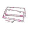 JR2 Premium 2 PCS Sparkling Crystal License Plate Frame+Free Crystal