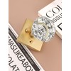 EHOMEWARE 1 Pack Crystal Door Knobs Gold, Closet Door Handles