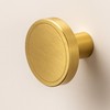 JKJOWPER 7-Pack Brushed Brass Cabinet Knobs 1 Inch - Solid