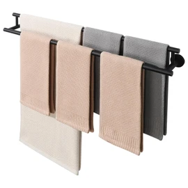 Alise Double Towel Bar Black,28" Towel Rack for Bathroom Wall Mounted,Bathroom Towel Rack SUS304 Stainless Steel Bathroom Towel Holder Quick Drying Hand Towel Holder Towel Bar for Walls
