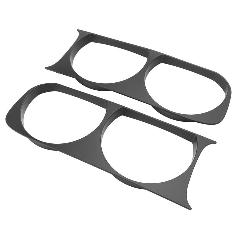 HECASA Headlight Bezels Pair Compatible with 2008-2014 Dodge Challenger Black
