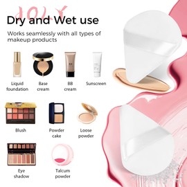 JOLY Powder Puff for Face Makeup Triangle Sponge Beauty Blender Puffs Stocking Stuffers for Loose Powder and Foundation (16Pcs White)