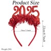 Red 2025 New Year Headband Glitter 2025 Hairband Foil Strips