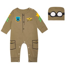 LENSOUS Paddy Field Baby Girls Boys Police Costume Bodysuit (Pilot, 0-3 Months)