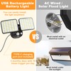 Rechargeable Motion Sensor Light, 2500LM&4000LM Dual Modes Rechargeable Outdoor Lights,