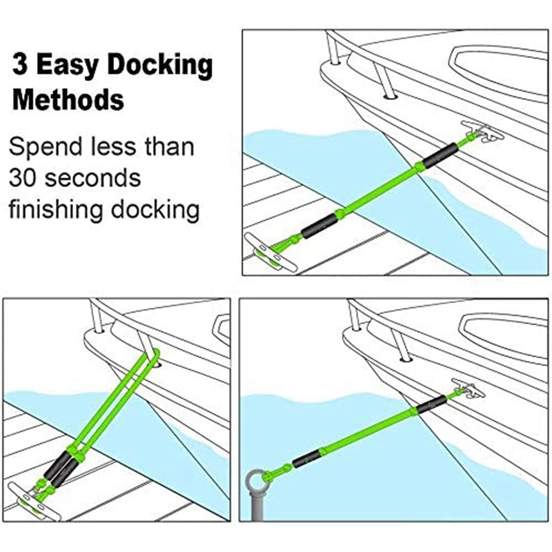 Double Braided Dock Line Boat Rope 2 pack with Stainless