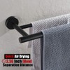 JQK Bath Towel Bar, Matte Black 304 Stainless Steel Thicken