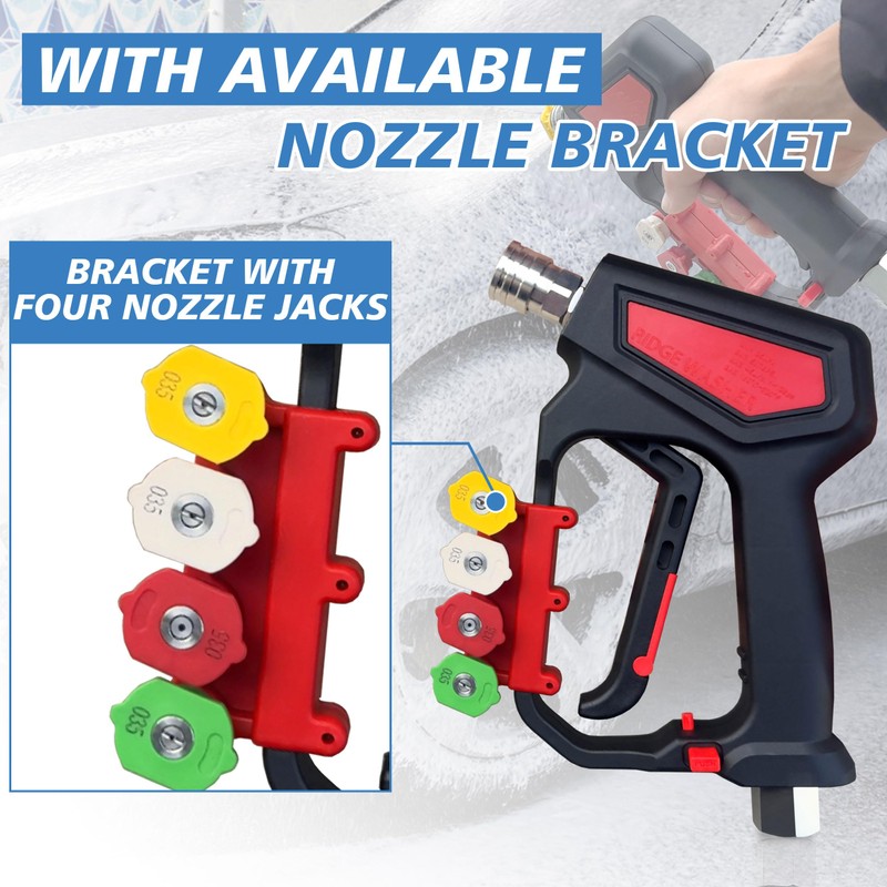 RIDGE WASHER Pressure Washer Gun 5000 PSI with Nozzle Bracket,