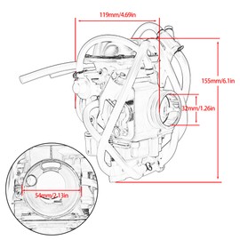 PowerMotor TRX350 Carburetor,32mm ATV Carb Replacement For TRX 300 350 FW UTV Rancher 4X4