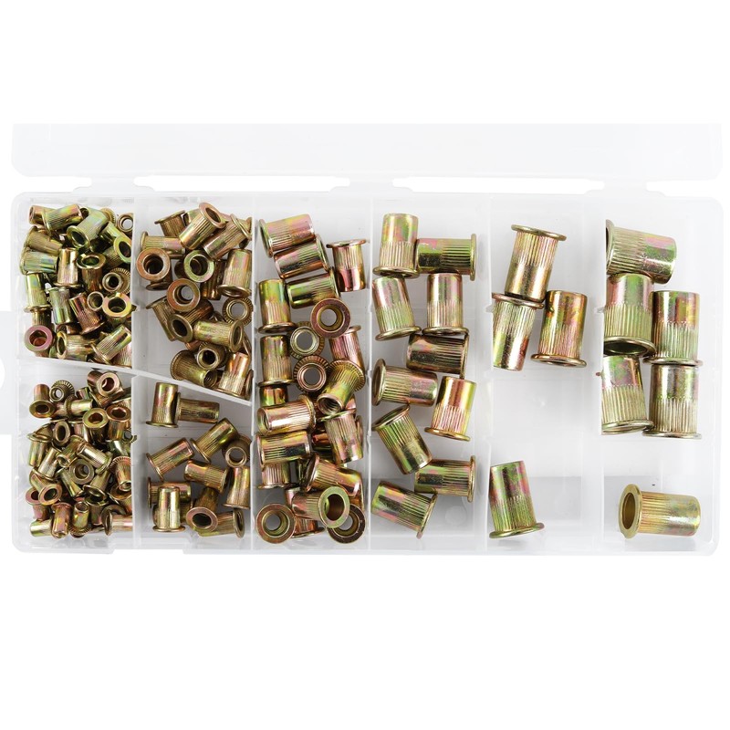 TECPO Rivet Nuts Box Assortment Galvanised M3-M12 Rivet Nut Blind