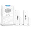 Door Chime,Wireless 600Ft Range 5 Adjustable Volume 1 Magnetic Door open Contact Sensor with 62 Chimes Mute Mode Door Bell Plugin Receiver for Home/Office/Store White (Receiver+2 Sensors)