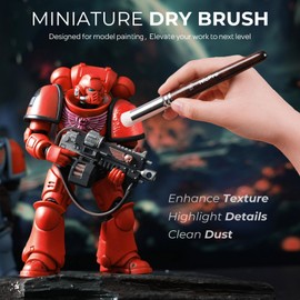 Nicpro Miniature Paint Brushes Dry Brush - 21PCS Model Paint Brush Set with Cloth Roll for Acrylic Oil Watercolor, Detail Paint Brush Drybrush for Model, Miniature Painting, Paint by Numbers, Craft