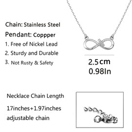 BNQL Godmother Goddaughter Necklace Godmother and Goddaughter Gifts Jewelry Infinite Necklace Godmother Gift from Goddaughter, Large, Stainless Steel, No Gemstone