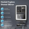 Heated Shower Mirror Fogless for Shaving, 3 Colors Stepless Dimmable