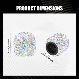 Lyxheth 4PCS Bling Crystal Diamond Tire Stem Valve Caps, Tire Valve Stem Covers, Dustproof Car Wheel Tire Valve Caps, Universal Handmade Crystal Rhinestone Car Accessories for Vehicles (AB)