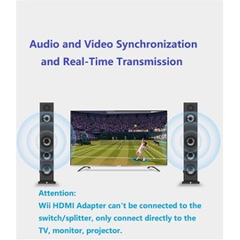 Wii to HDMI Converter, Aolirot Wii to Hdmi Adapter Wii HDMI Console 1080p/720p Connector for Full HD Device Monitor Wii HDMI Adapter with 3,5mm Audio Jack&HDMI Output Supports All Wii Display Modes