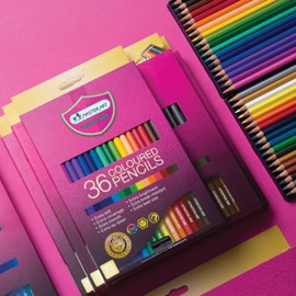 MASTERART Colored Pencils 36 Colors for Kids and Adults Coloring, Free Sharpener in the box