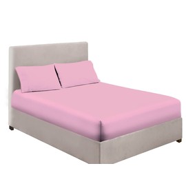 Extra Deep Bedding 100% Extra deep Fitted Sheets 16" 40CM Egyptian Cotton 200TC 15 Colours Single Double King Super King (Super King, Pink)