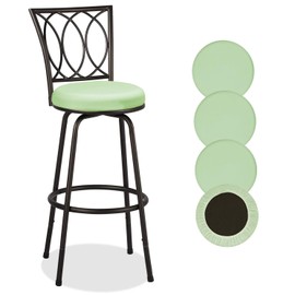 Deisy Dee 4PCS Round Bar Stool Seat Covers Stretch Round Chair Covers for 13-16 Inch Stool Chair (sage Green)