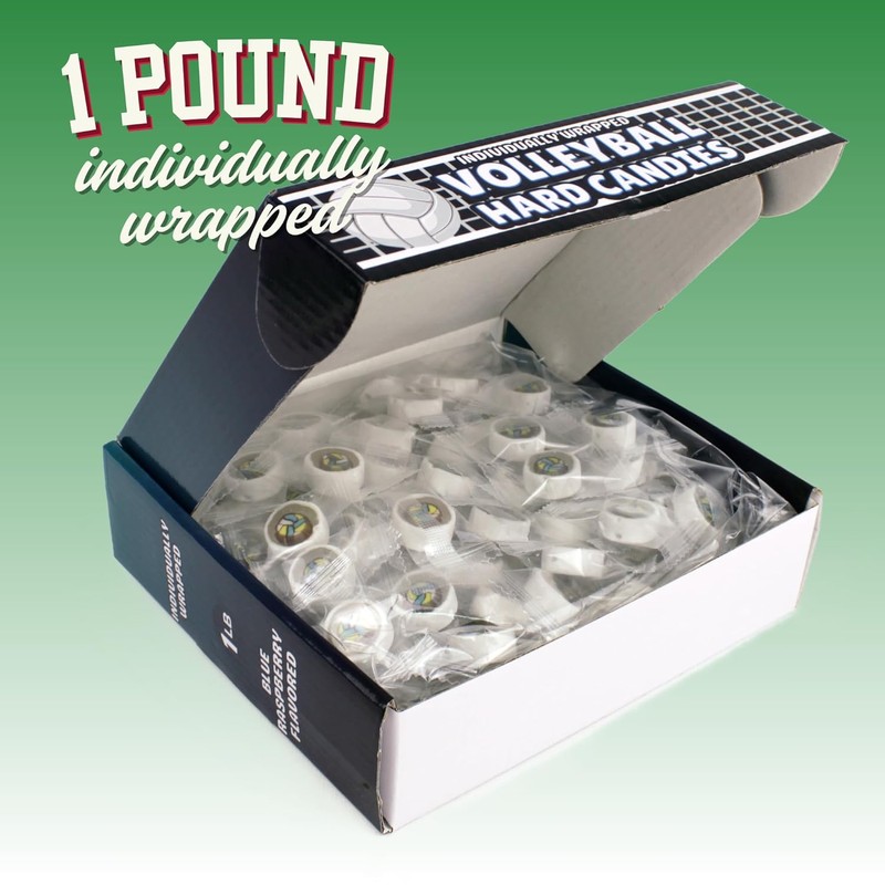 1LB Hard Volleyball Candies, Individually Wrapped Old Fashioned Treats, Sports