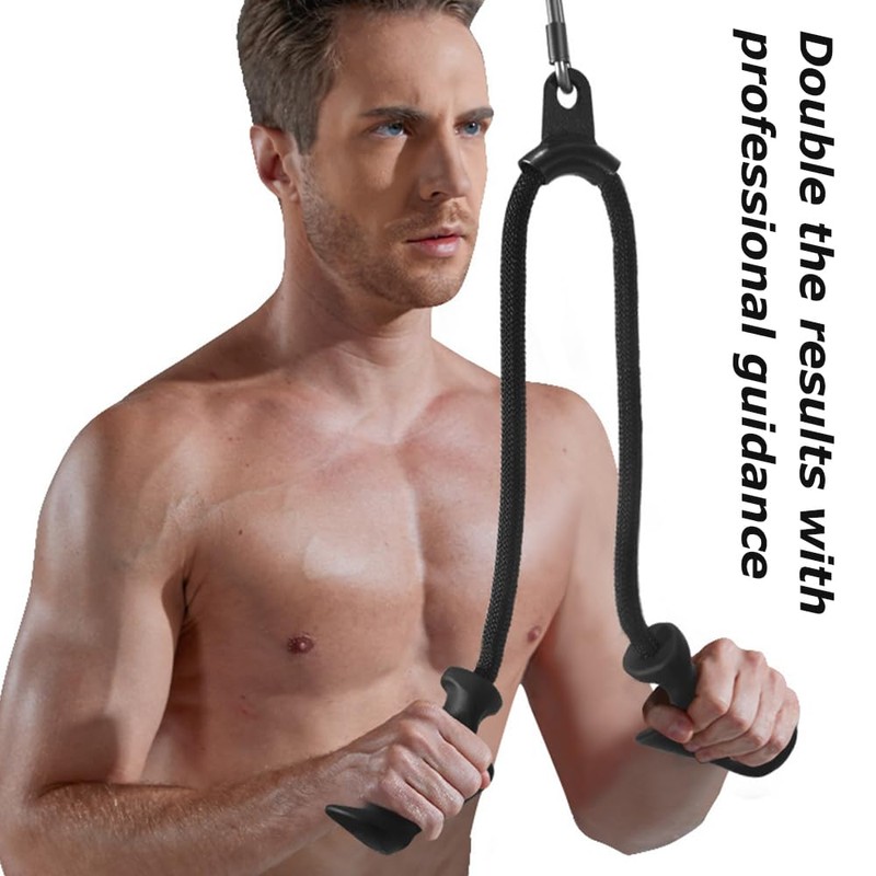 Triceps Pull Down Rope,Tricep Rope with Handles,Cable Machine Accessories,Pull Down