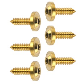 Dingtai Titanium M4 M5 M6 15 17 20 25mm Self Tapping Screw Torx Head Motorcycle Bolts Pack of 6 (Gold, M5x25mm)