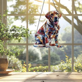 Labrador Retriever Ornament Acrylic Window Hanging, Gift for Dog Lovers, Home Wall Room Hanging Decor, Christmas Decorations