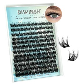 DIWINSH Wispy Cluster Lashes 132 Pcs 10-14 mm Natural Individual Eyelashes D Curl DIY Cluster Eyelash Extensions Thin Eyelashes Your Look at Home for Beginners (MR-10-14mm)
